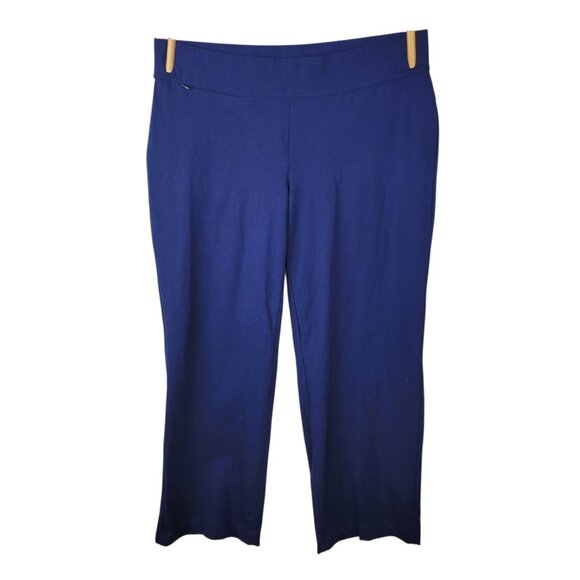 Lands End XL 18 Pull On Stretch Waist Athleasure Wide Leg Leggings Pants Navy - Picture 1 of 6